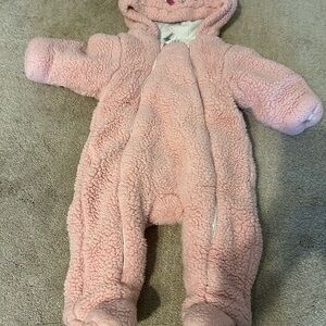 Little Me Pink Sherpa Footie